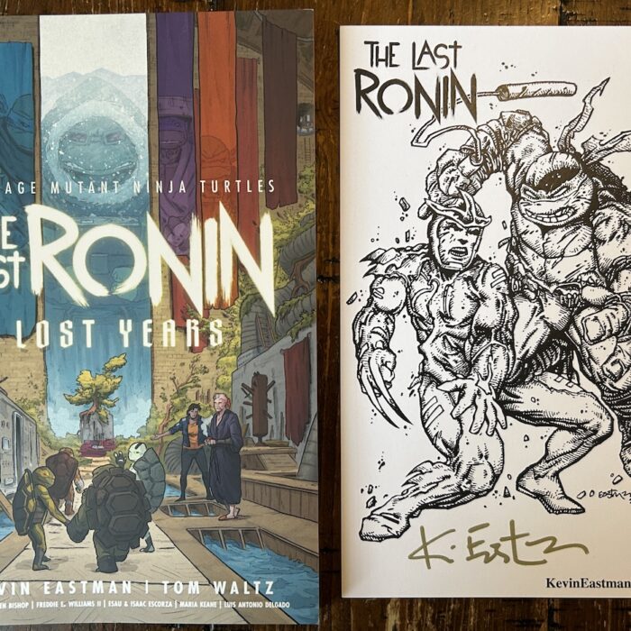 TMNT: The Last Ronin The Lost Years TPB with a Signed by Kevin Tip-In-Plate