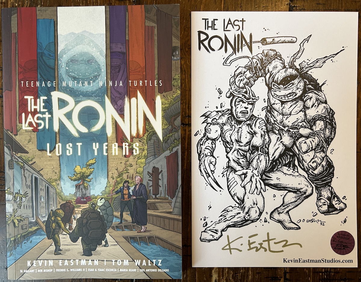 TMNT: The Last Ronin The Lost Years TPB with a Signed by Kevin Tip-In-Plate