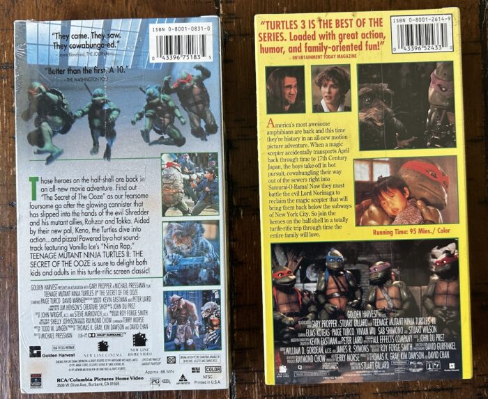 Vintage Teenage Mutant Ninja Turtles  Movies Bundle, Factory Sealed and Signed by Eastman with Hologram Label of Provenance