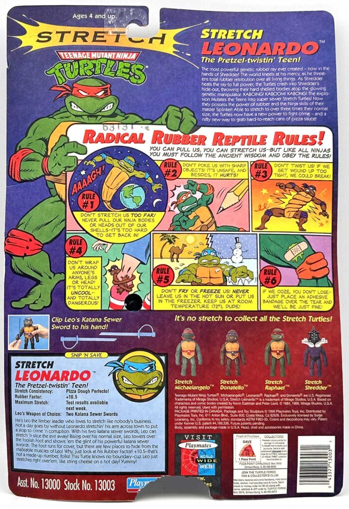 1997 Stretch Leonardo with Hologram COA and Signed with Remarque by Kevin Eastman