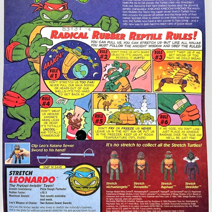 1997 Stretch Leonardo with Hologram COA and Signed with Remarque by Kevin Eastman