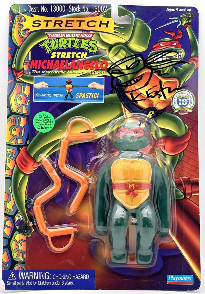 1997 Stretch Michaelangelo with Hologram COA and Signed with Remarque by Kevin Eastman