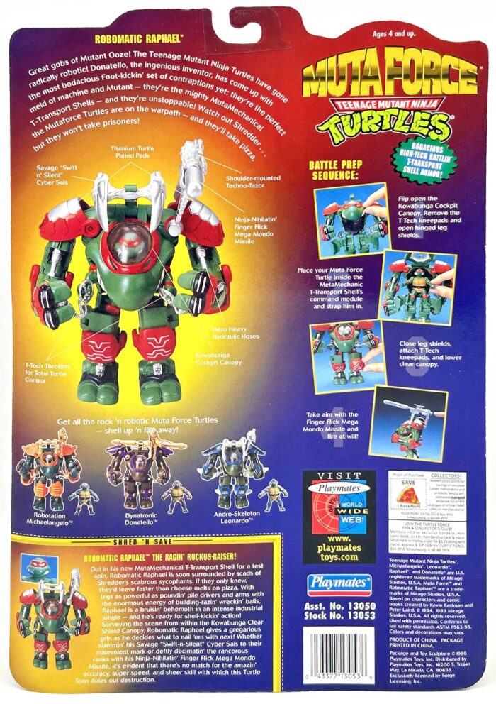 1996 Robomatic Raphael with Hologram COA Signed by Kevin Eastman with Remarque