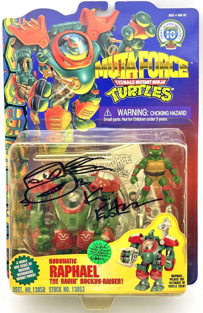 1996 Robomatic Raphael with Hologram COA Signed by Kevin Eastman with Remarque