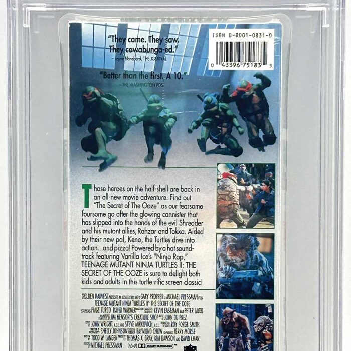 TMNT Movie 2: The Secret of the Ooze  1991 VHS CGC Pedigree Grade 9.9