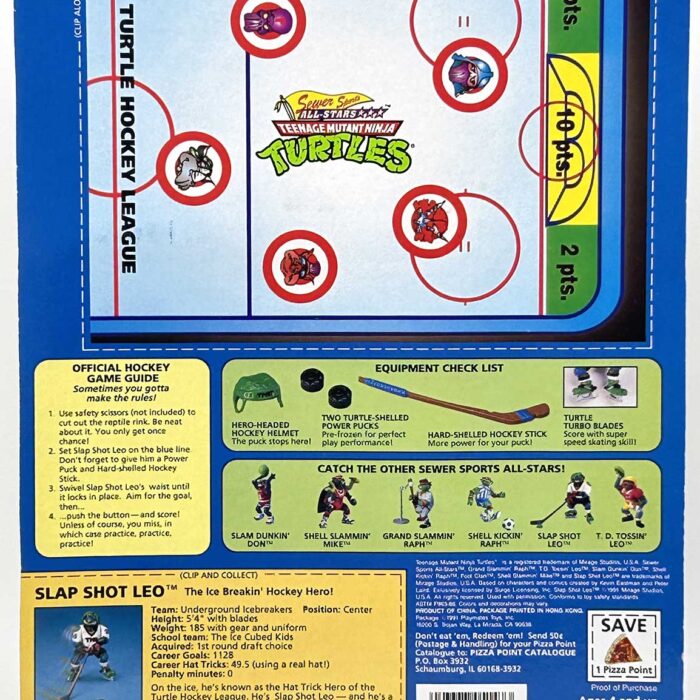 1991 Slap Shot Leo with Hologram COA Signed by Kevin Eastman