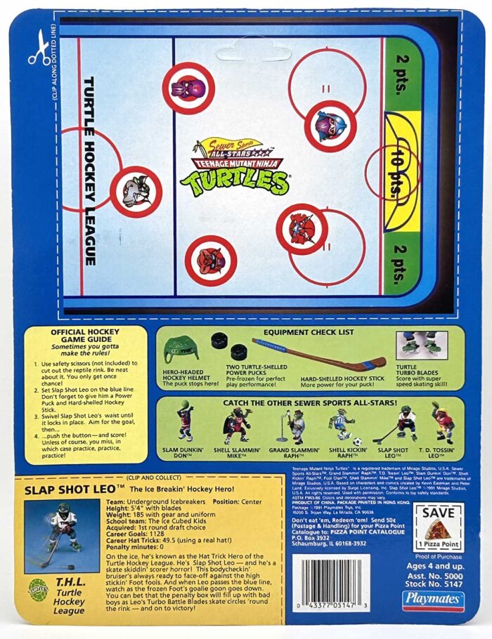 1991 Slap Shot Leo with Hologram COA Signed by Kevin Eastman