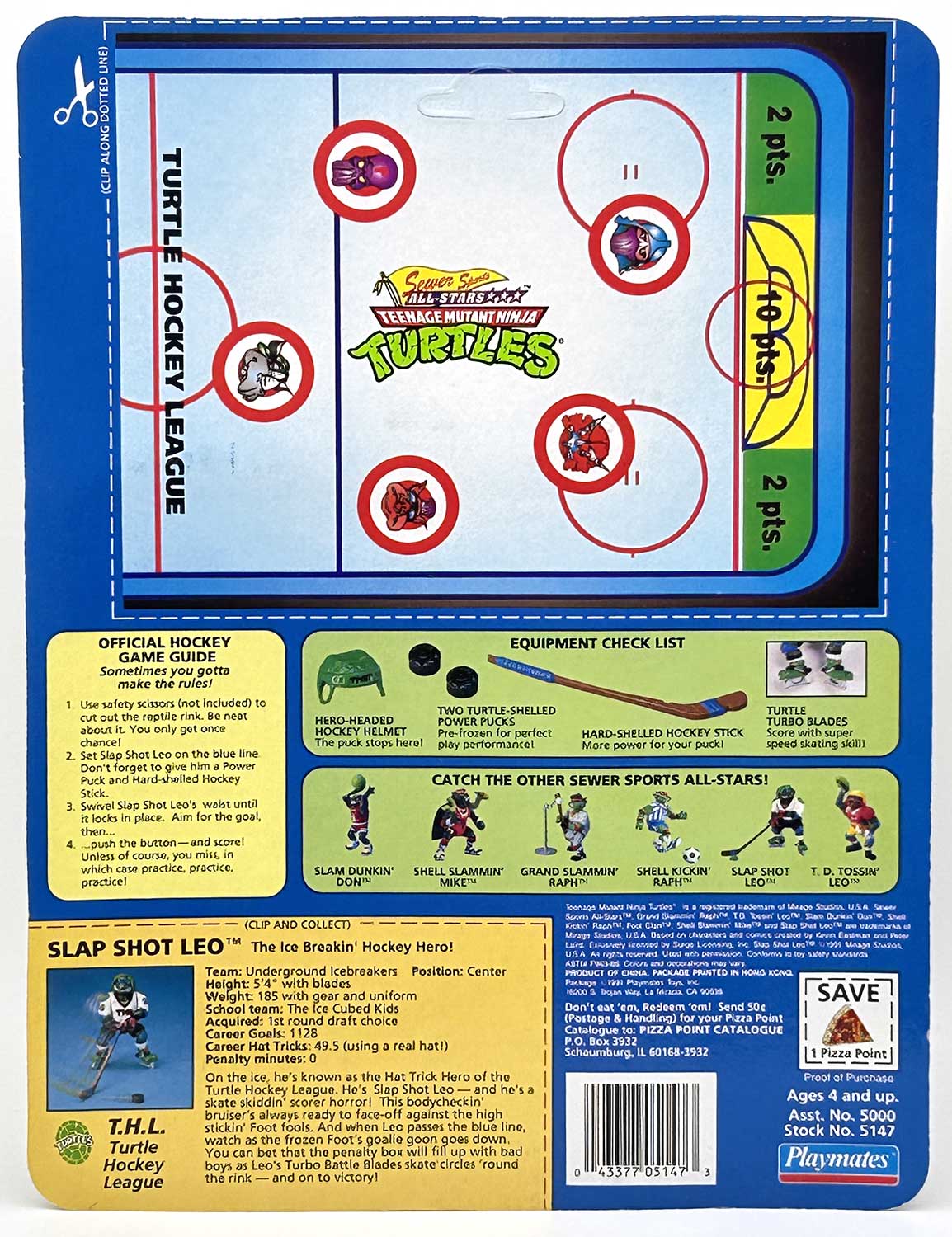 1991 Slap Shot Leo with Hologram COA Signed by Kevin Eastman - Image 2