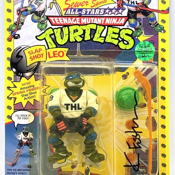 1991 Slap Shot Leo with Hologram COA Signed by Kevin Eastman