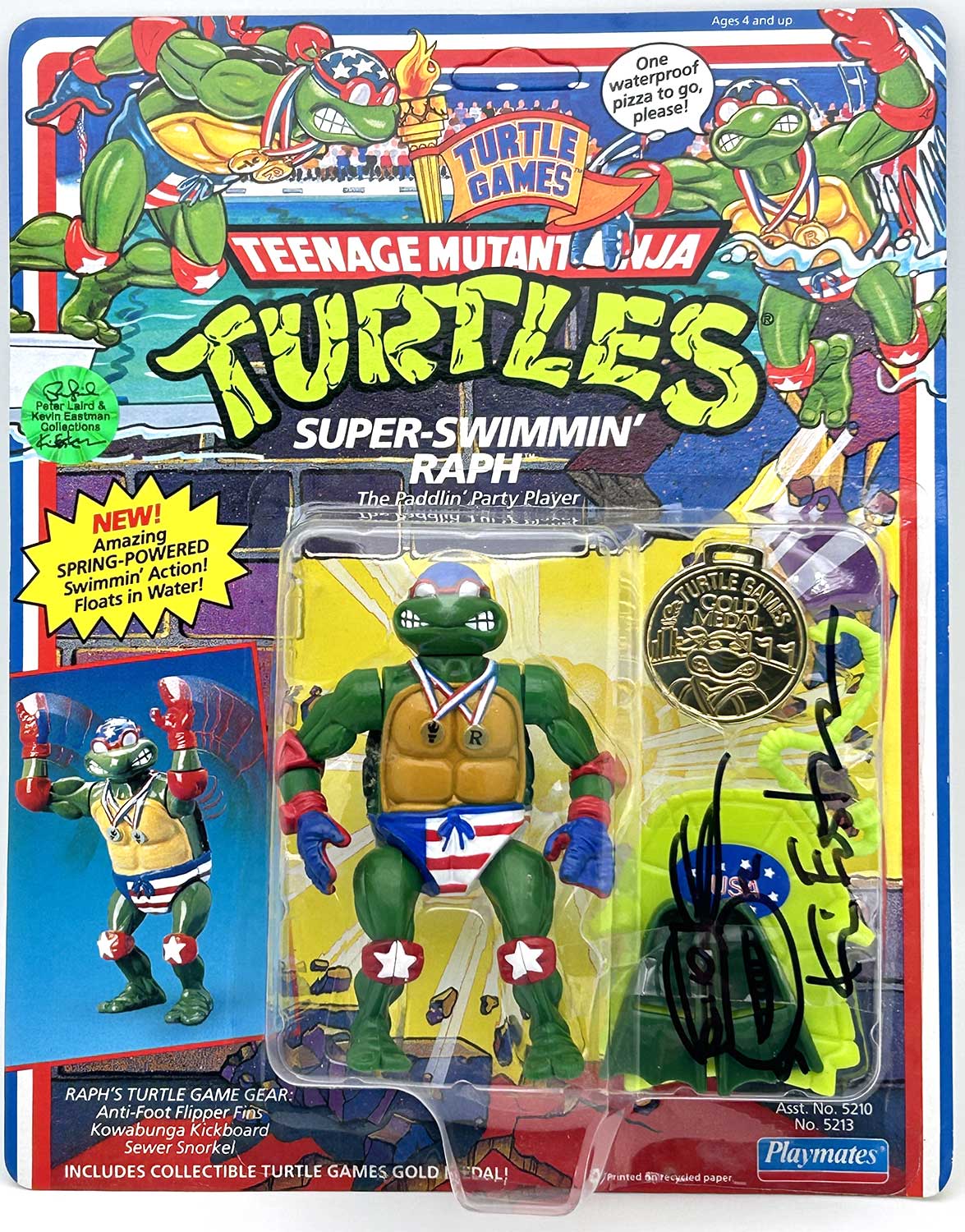 1992 Super-Swimmin' Raph with Hologram COA Signed by Kevin Eastman with Remarque