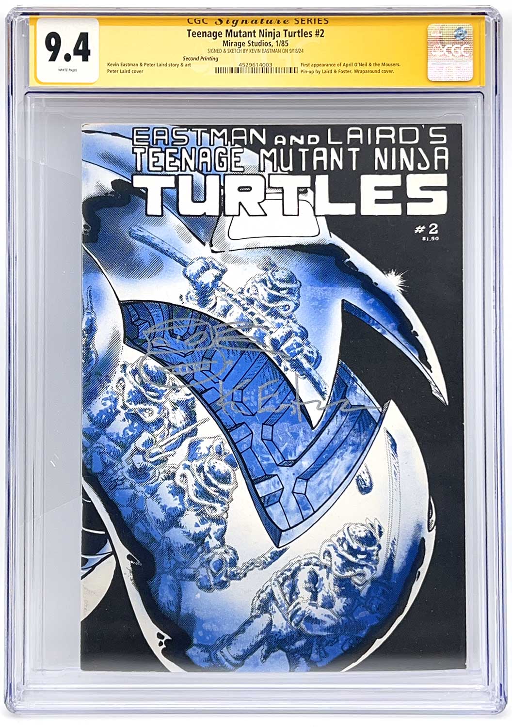 TMNT Book 2 Second Printing CGC Signature Series 9.4 Signed with Gorgeous Remarque