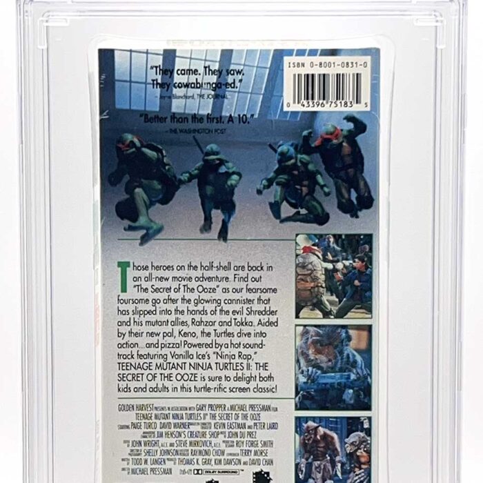 TMNT Movie 2: The Secret of the Ooze  1991 VHS CGC Pedigree Grade 9.6 SIGNED
