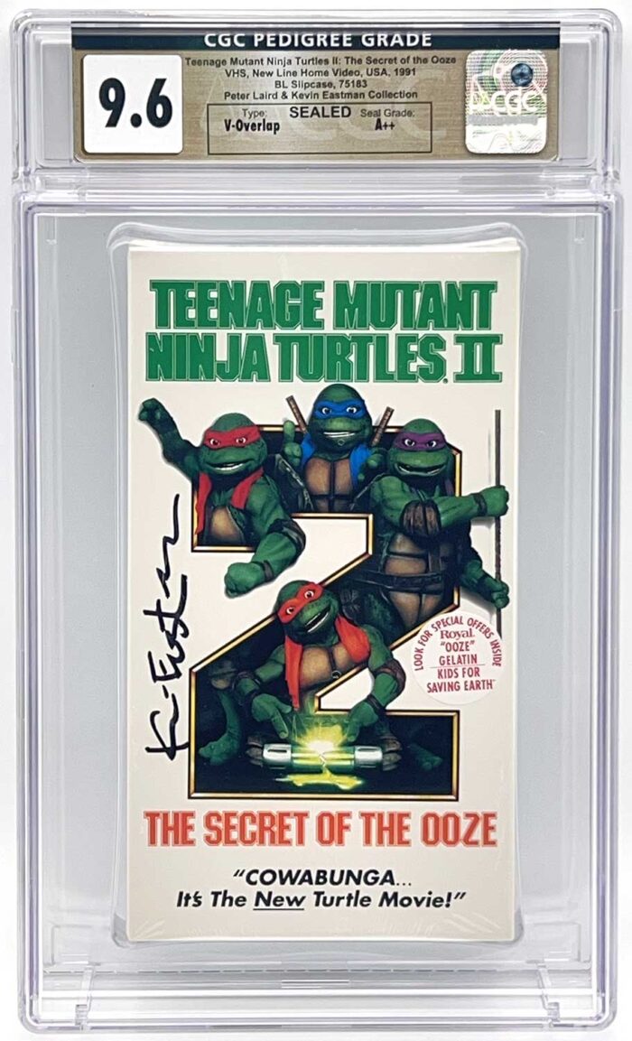TMNT Movie 2: The Secret of the Ooze  1991 VHS CGC Pedigree Grade 9.6 SIGNED