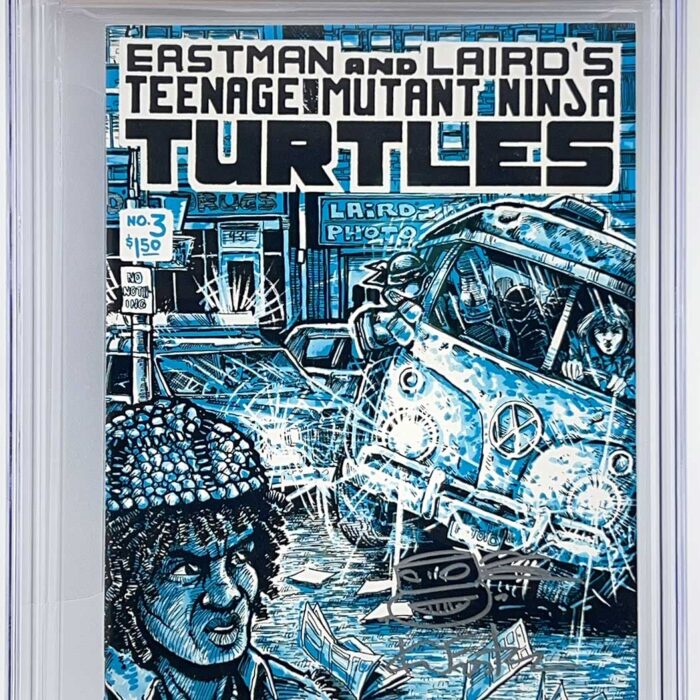 TMNT Book 3 CGC Signature Series 9.6 Signed with Gorgeous Remarque in popping silver ink
