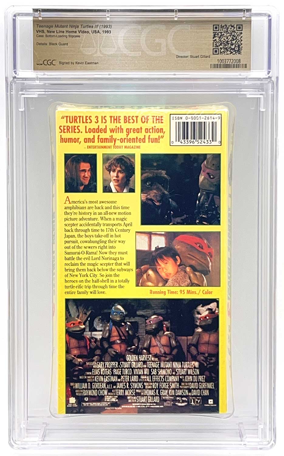 TMNT Movie III VHS CGC Pedigree Grade 9.6 SIGNED - Image 2