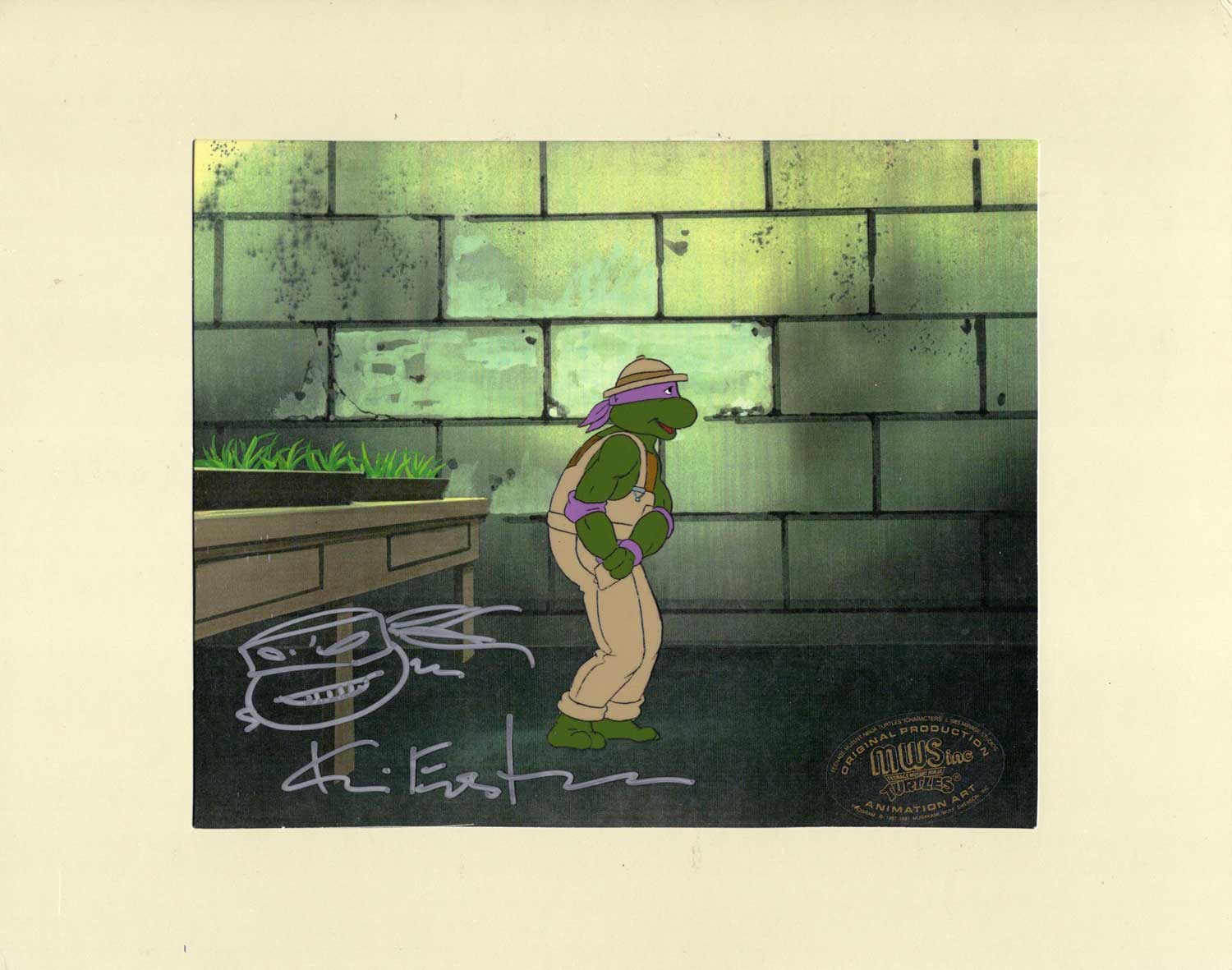 Donatello Original Production Animation Art - SIGNED with a Headsketch Remarque