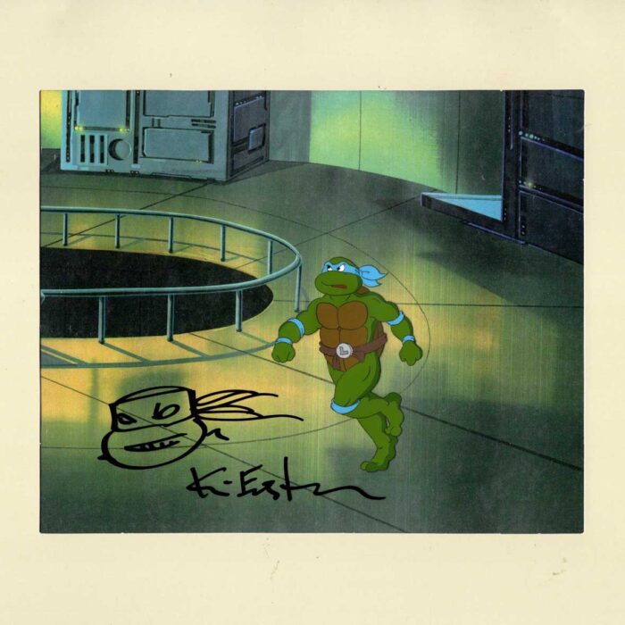 Leonardo Original Production Animation Art – SIGNED with a Headsketch Remarque
