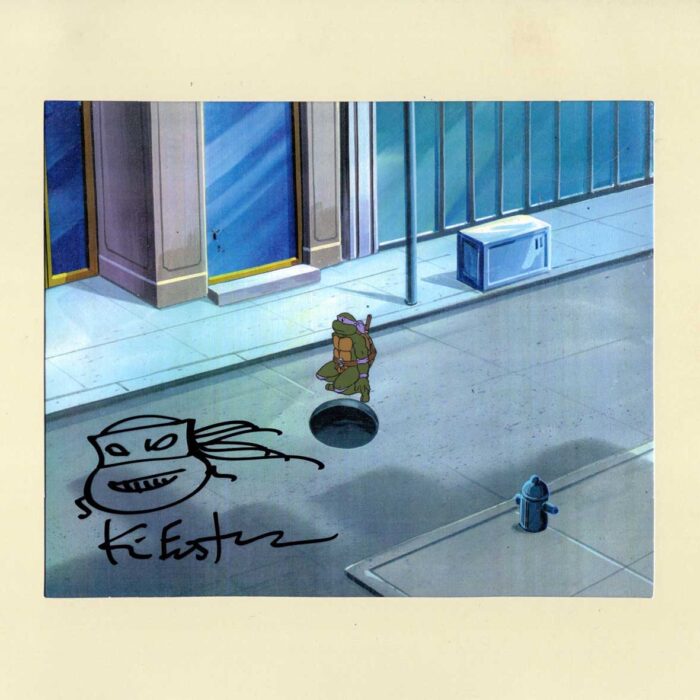 Donatello Original Production Animation Art – SIGNED with a Headsketch Remarque