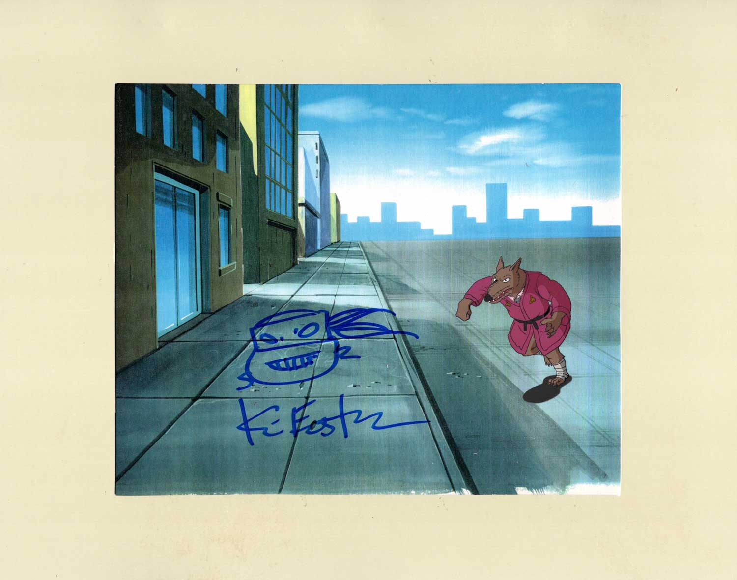 Splinter Original Production Animation Art - SIGNED with a Headsketch Remarque