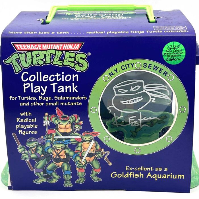 1993 Collection Play Tank with Hologram COA and JSA Signed with Remarque by Kevin Eastman
