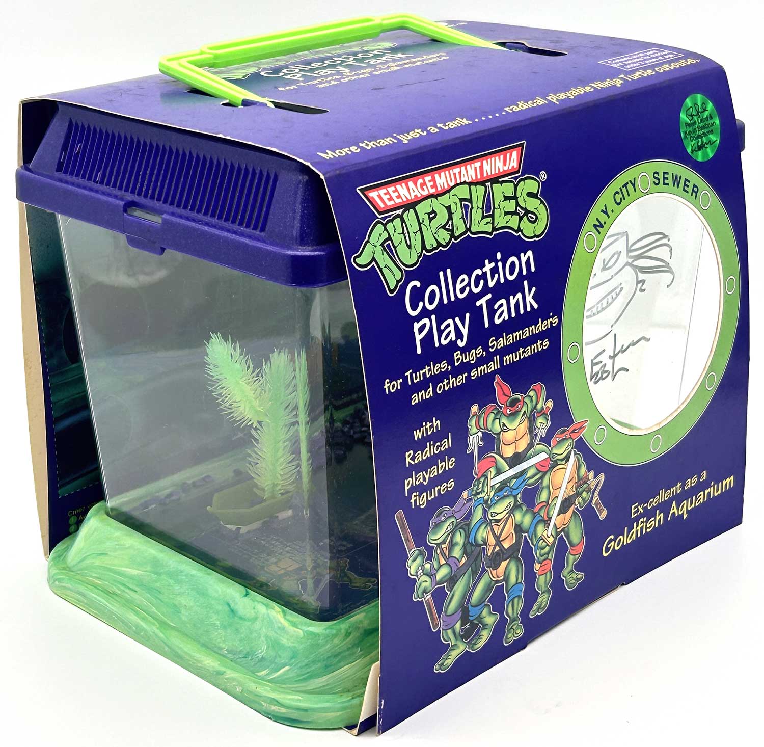 1993 Collection Play Tank with Hologram COA and JSA Signed with Remarque by Kevin Eastman - Image 4