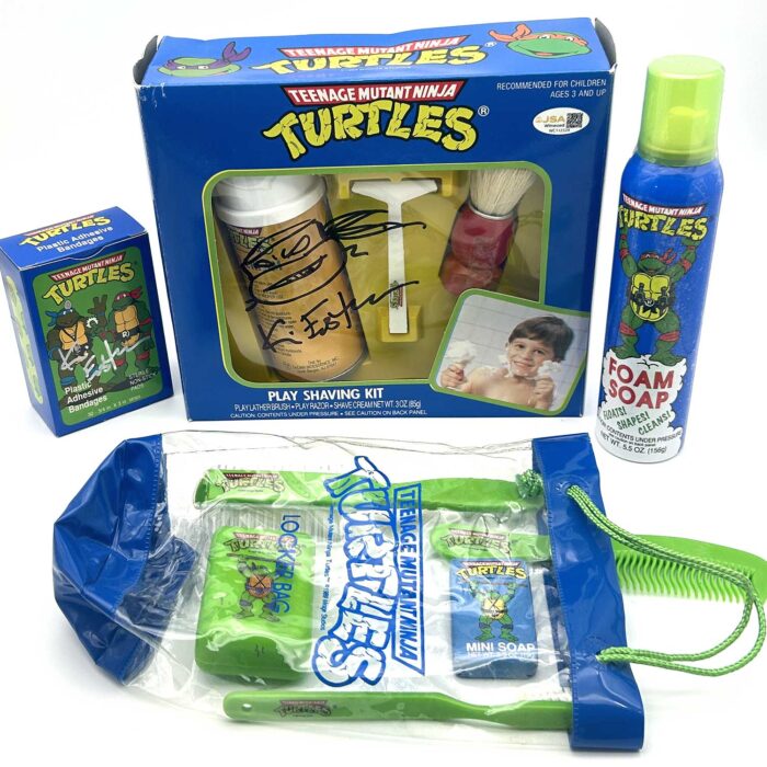 TMNT 1989 Play Shaving Kit Bundle with Signatures a Head Sketch and JSA Labels