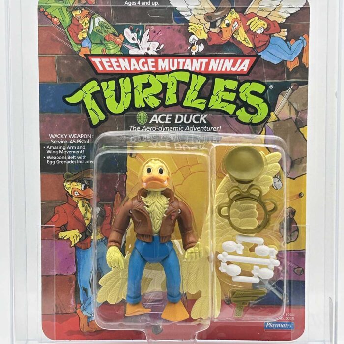 1989 Playmates TMNT Ace Duck 14 Back Hat Off Variant On An Unpunched Card with Laird/Eastman Pedigree AFA 85 Near Mint+