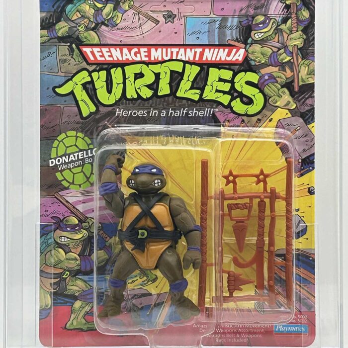 1988 Playmates TMNT Donatello 10 Back On An Unpunched Card with Laird/Eastman Pedigree AFA 85 Near Mint +