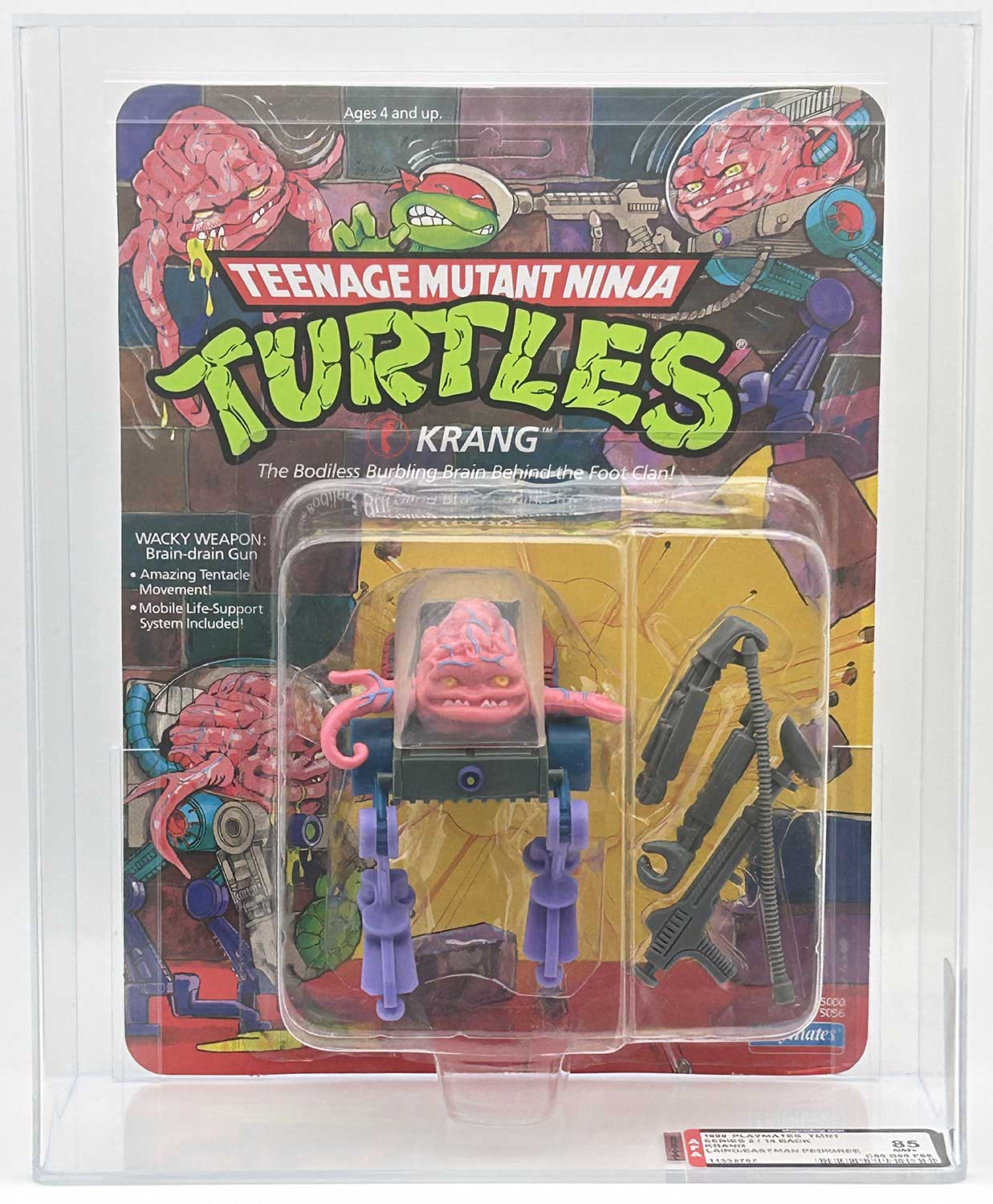 1989 Playmates TMNT Krang 14 Back On An Unpunched Card with Laird/Eastman Pedigree AFA 85 Near Mint+