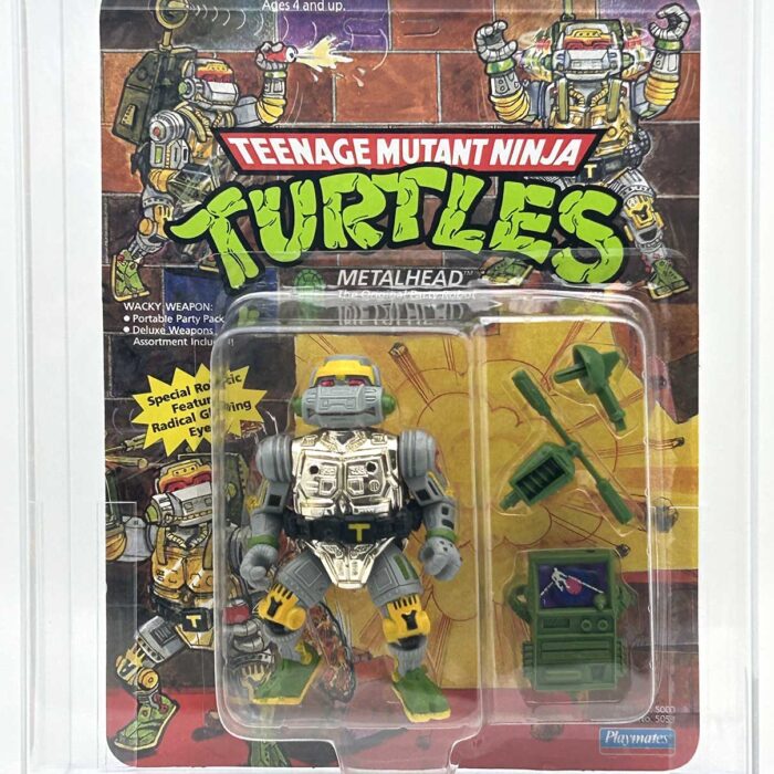 1989 Playmates TMNT Metalhead 19 Back On An Unpunched Card with Laird/Eastman Pedigree AFA 85 Near Mint+