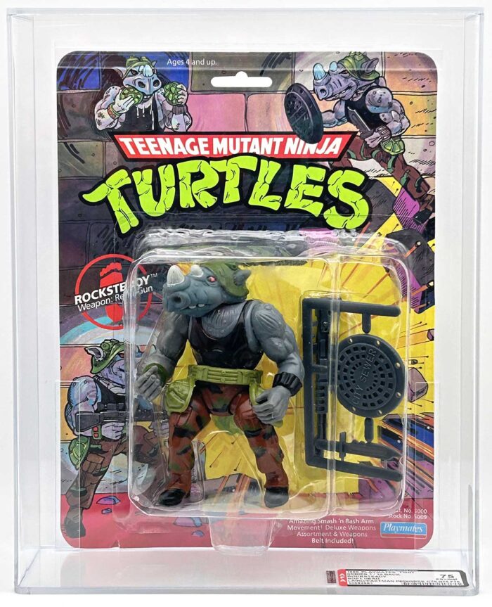 1988 Playmates TMNT Rocksteady Soft Head 10 Back with Laird/Eastman Pedigree AFA 75 EX+/Near Mint