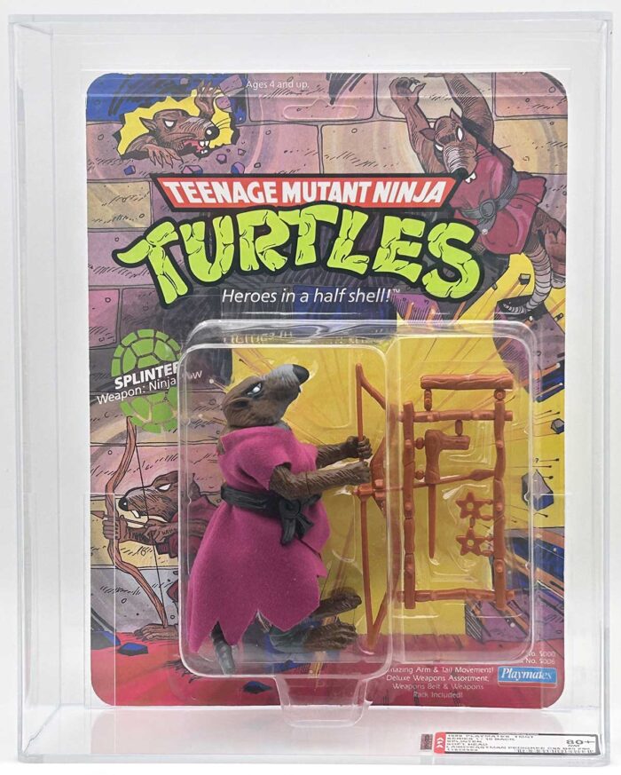 1988 Playmates TMNT Splinter Soft Head 10 Back On An Unpunched Card with Laird/Eastman Pedigree AFA 80+ Near Mint +