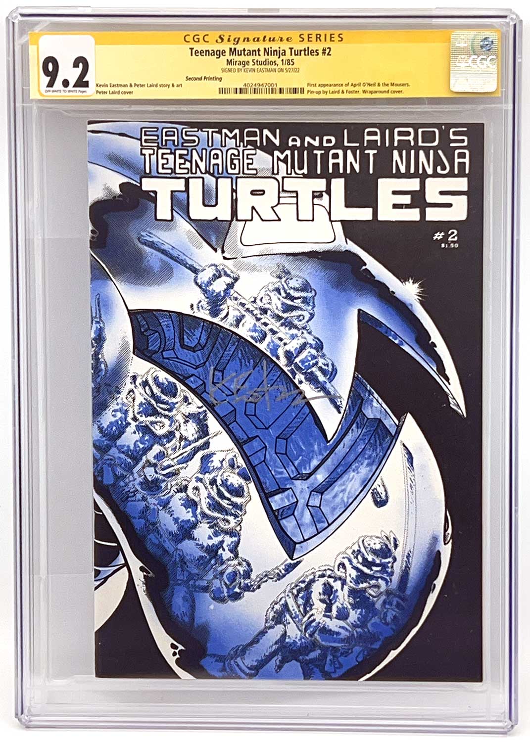TMNT Book 2 Second Printing CGC Signature Series 9.2 Signed