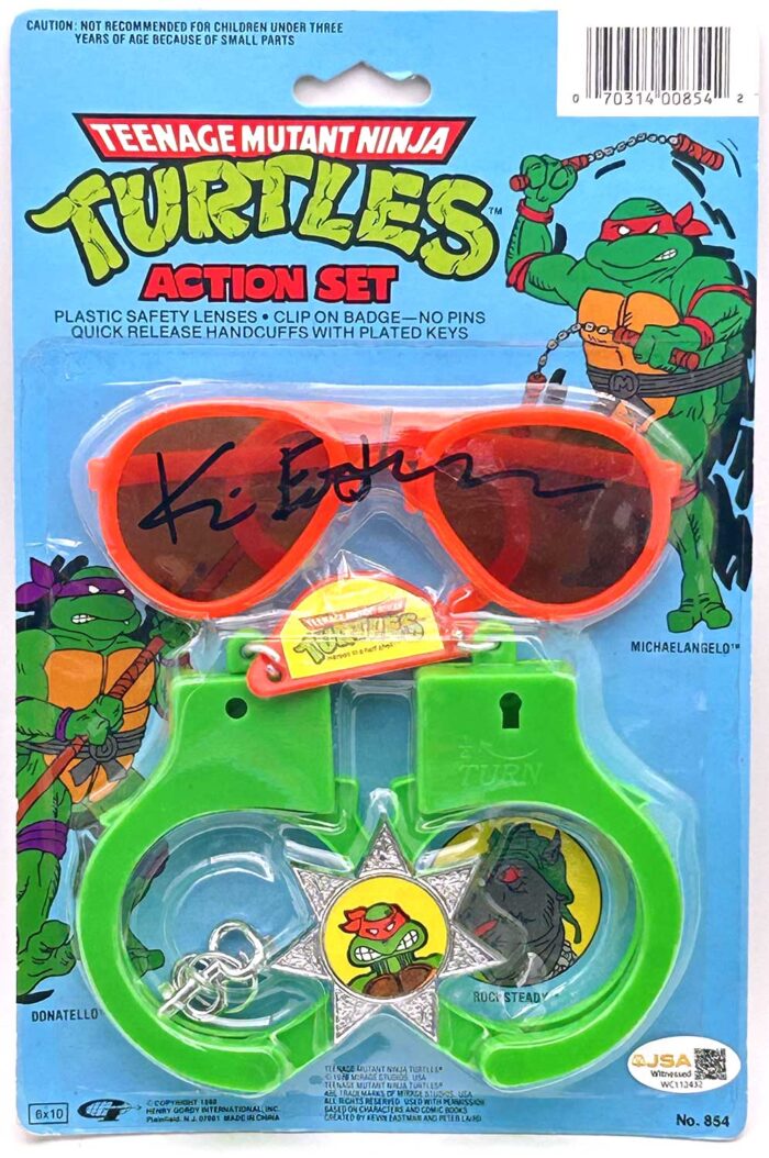 1988 TMNT Action Set Signed with JSA Witness Sticker