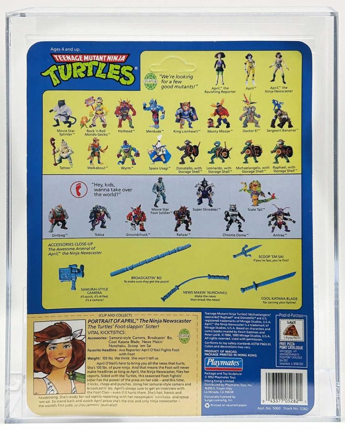 1992 Playmates TMNT April the Ninja Newscaster with Laird/Eastman Pedigree AFA 85+ NM