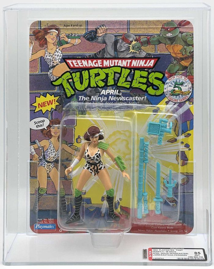 1992 Playmates TMNT April the Ninja Newscaster with Laird/Eastman Pedigree AFA 85+ NM