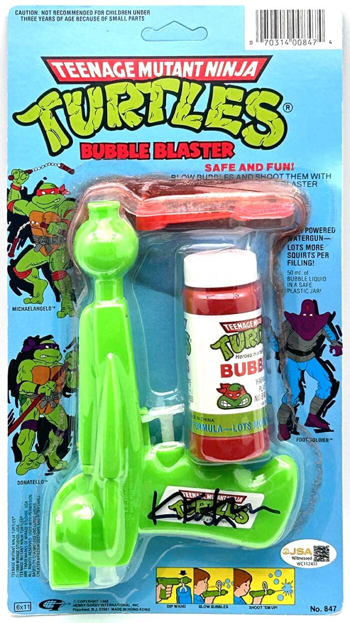 1988 TMNT Bubble Blaster Signed with JSA Witness Sticker