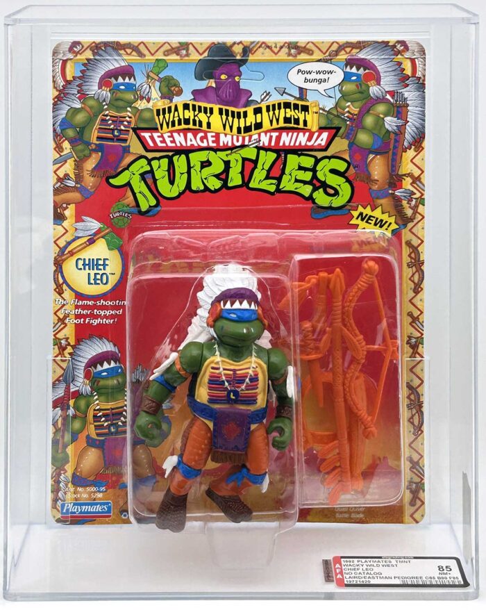 1992 Playmates TMNT Chief Leo On An Unpunched Card with Laird/Eastman Pedigree AFA 85 Near Mint+