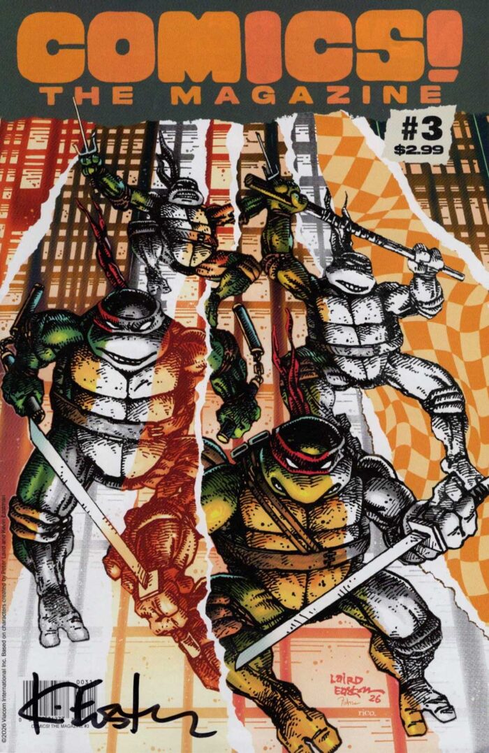 COMICS! The Magazine issue 3 featuring the Eastman and Laird TMNT 300 cover Signed by Kevin