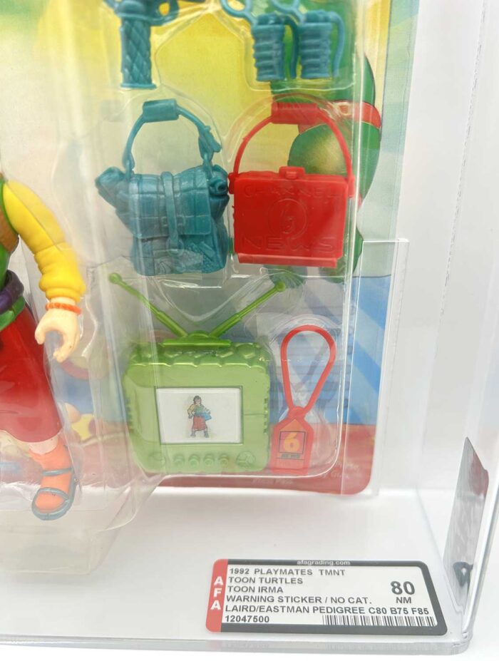1993 Playmates TMNT Toon Irma On An Unpunched Card with Laird/Eastman Pedigree AFA 80 Near Mint