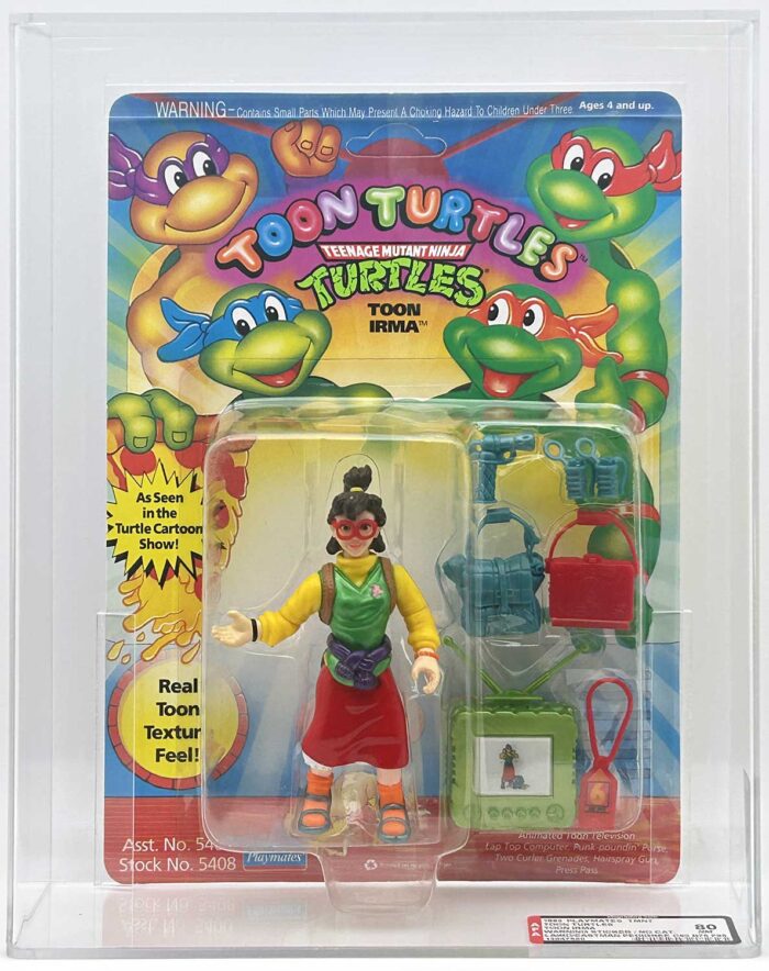 1993 Playmates TMNT Toon Irma On An Unpunched Card with Laird/Eastman Pedigree AFA 80 Near Mint