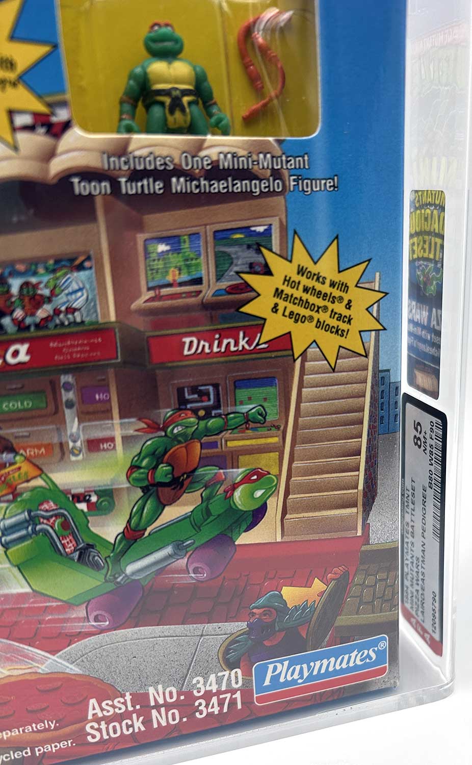 1995 Playmates TMNT Mini Mutants 'Pizza Wars' Bodacious Battleset with Laird/Eastman Pedigree AFA 85 Near Mint+ - Image 5