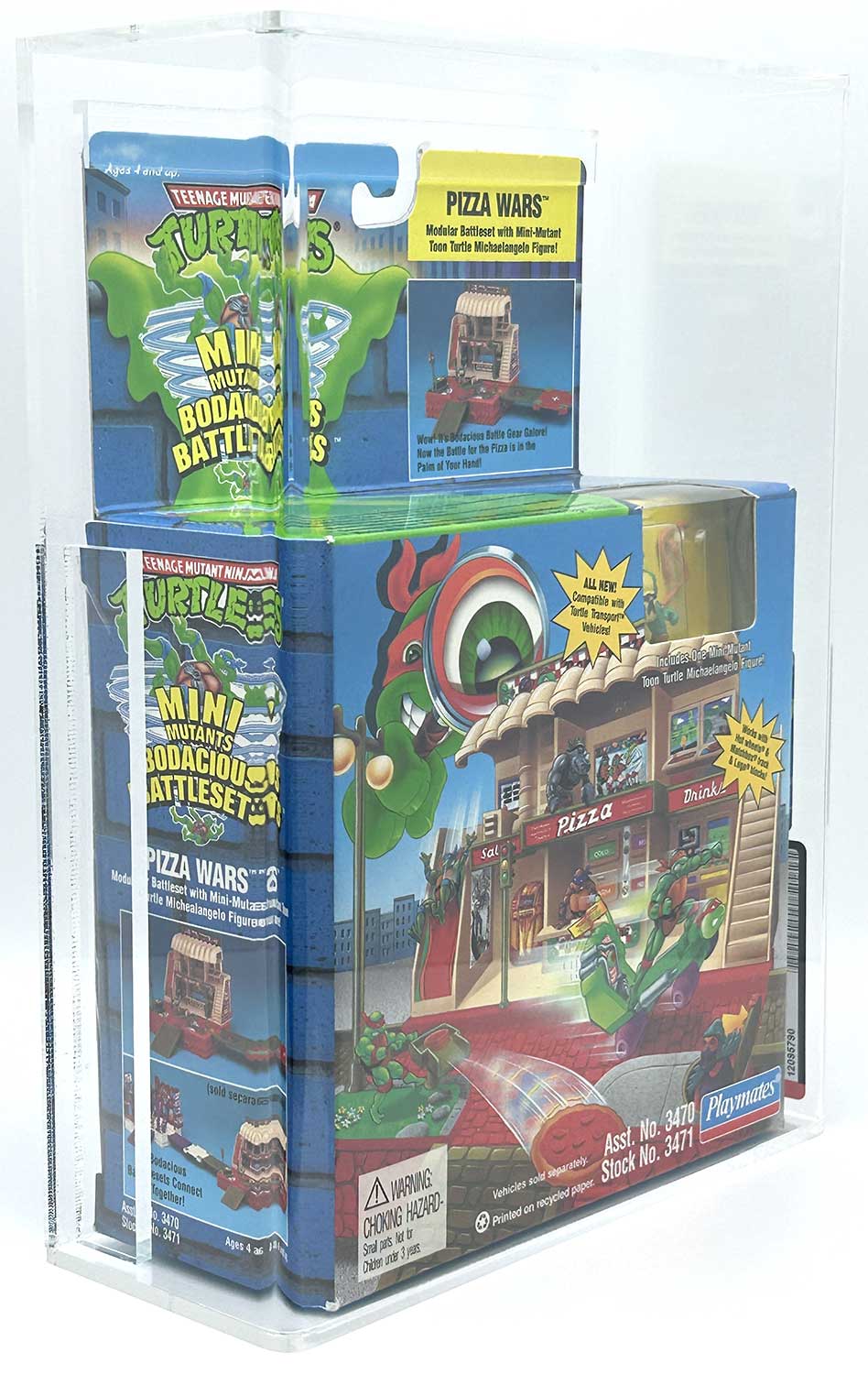 1995 Playmates TMNT Mini Mutants 'Pizza Wars' Bodacious Battleset with Laird/Eastman Pedigree AFA 85 Near Mint+ - Image 4