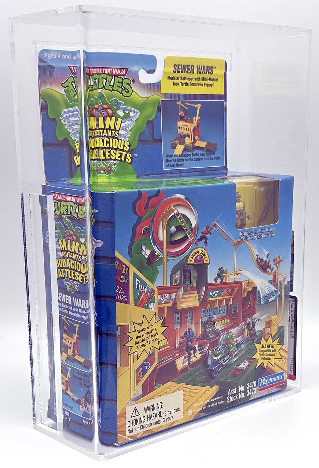 1995 Playmates TMNT Mini Mutants 'Sewer Wars' Bodacious Battleset with Laird/Eastman Pedigree AFA 85 Near Mint+ - Image 4