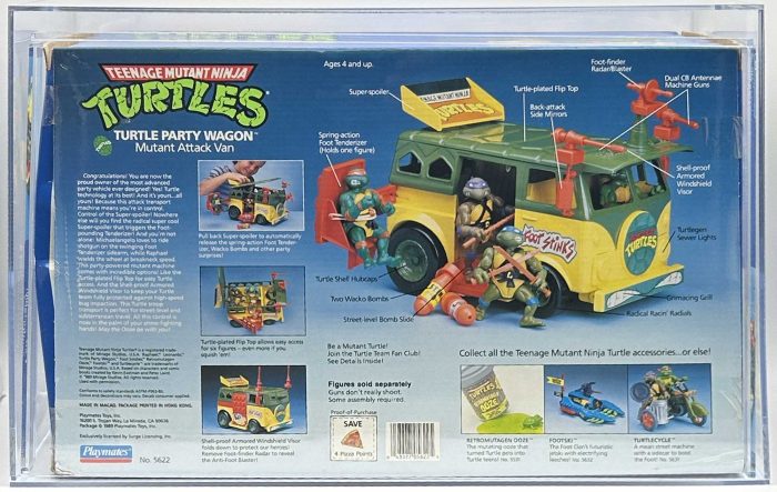 1989 Playmates TMNT Party Wagon Series 1 with Laird/Eastman Pedigree AFA 80 Near Mint