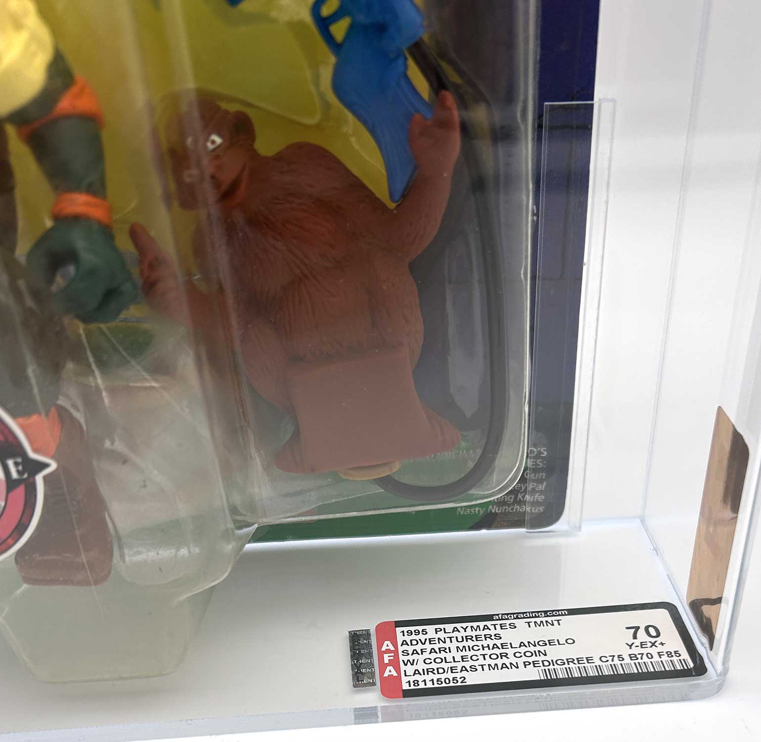 1995 Playmates TMNT Adventures Safari Michaelangelo with Laird/Eastman Pedigree AFA 70 Y-EX+ - Image 3