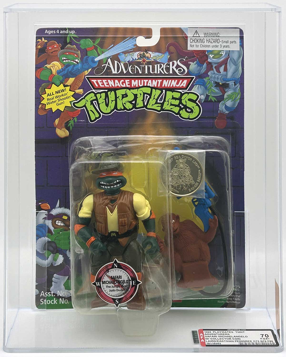 1995 Playmates TMNT Adventures Safari Michaelangelo with Laird/Eastman Pedigree AFA 70 Y-EX+