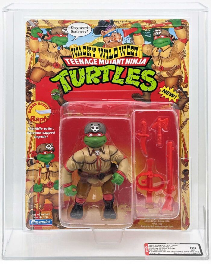 1992 Playmates TMNT Sewer Scout Raph On An Unpunched Card with Laird/Eastman Pedigree AFA 80 Near Mint