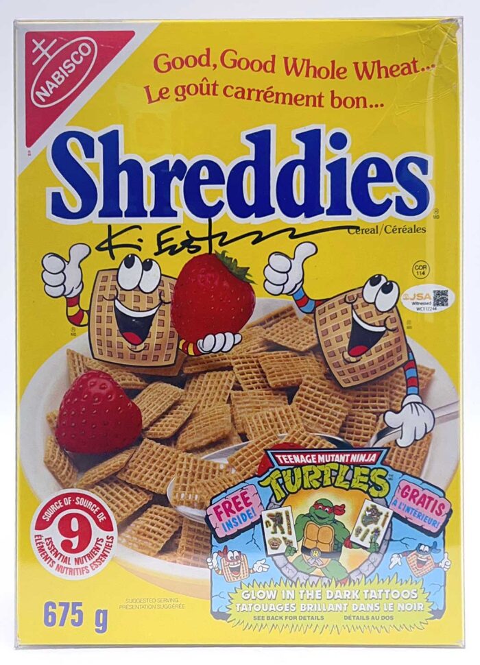 1990 TMNT Factory Sealed Cereal Box – Signed with JSA Authentication PLUS it Still has the cereal – RARE