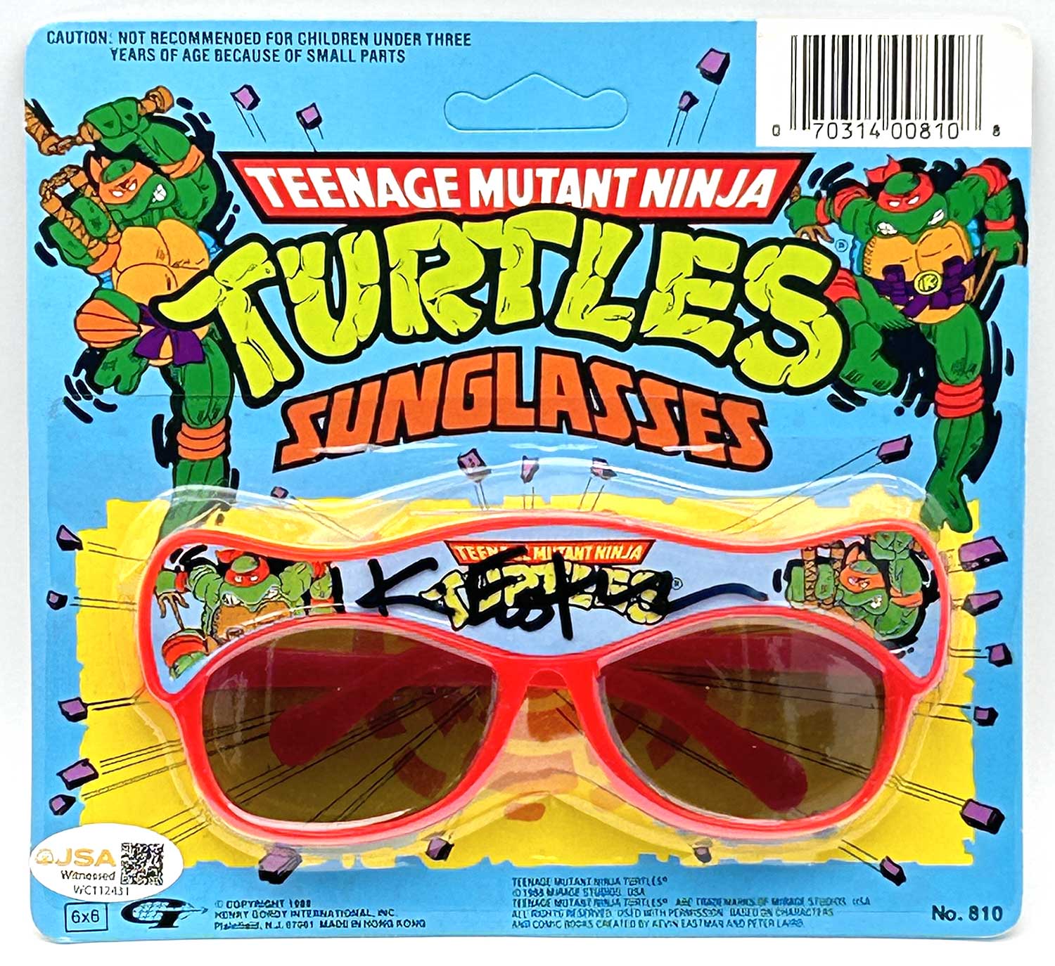 1988 TMNT Sunglasses Signed with JSA Witness Sticker